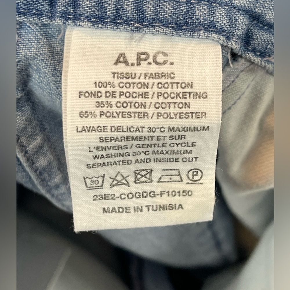 A.P.C Dayana 100% Cotton High Waisted Denim Short Washed Indigo Women's 36/4 NWT - Picture 11 of 13